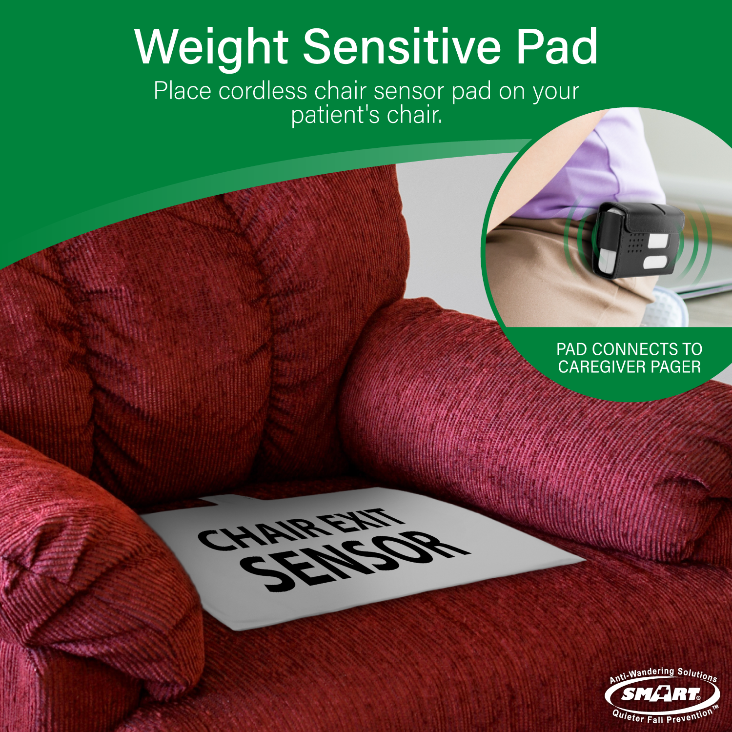 Chair Notifier Chair Alarm with Caregiver Pager – Smart Caregiver